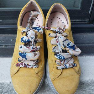 Yellow Mephisto Suede Shoes